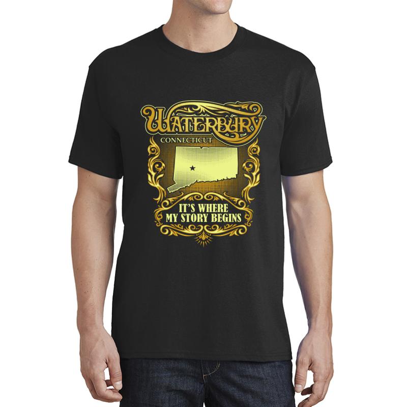 Waterbury Connecticut It's Where My Story Begins Unisex T-Shirt Men Black