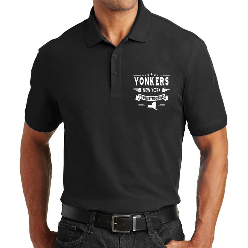 Yonkers New York It's Where My Story Begins Unisex Polo Jersey Sport Shirt Men Black