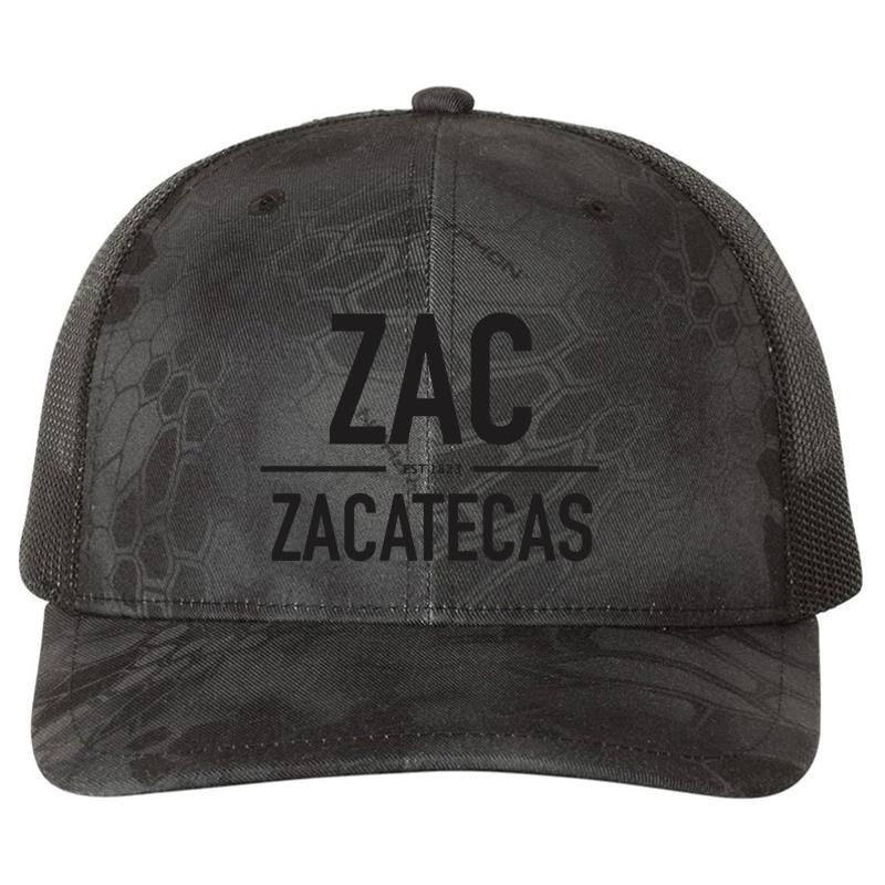 Zacatecas Tee Men's  Richardson Premium Trucker Snapback Cap  Kryptek Typhon Black