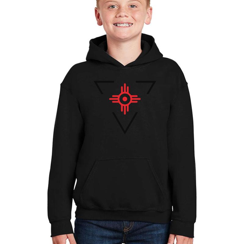 Wichita Flag Youth Hooded Sweatshirt Boy Black