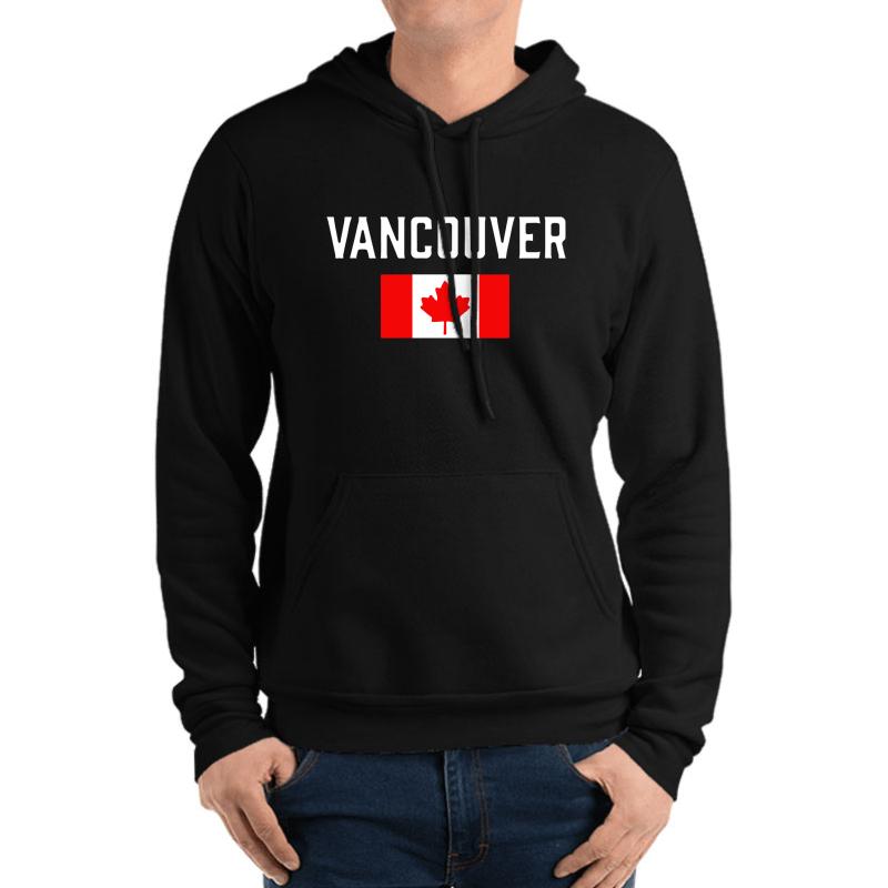 Vancouver Canada Flag British Columbia Unisex Hooded Sweatshirt Men Black