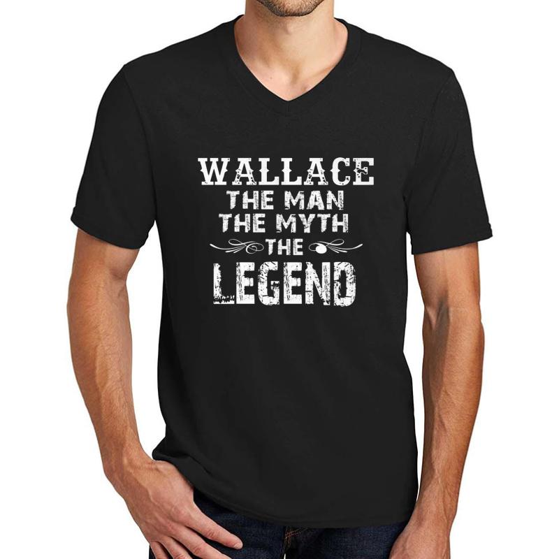 Wallace Man Myth Legend Unisex V-Neck T-Shirt Men Black