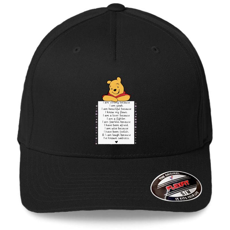 Winnie The Pooh Lovers T Shirt Flexfit Baseball Cap  Black