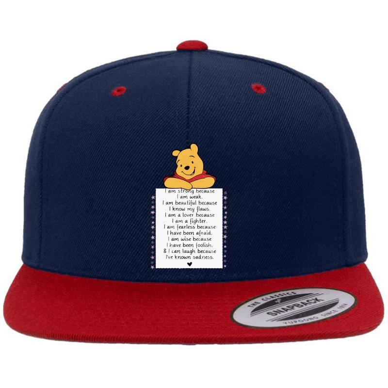 Winnie The Pooh Lovers T Shirt Premium Flat Bill Snapback Cap  Navy