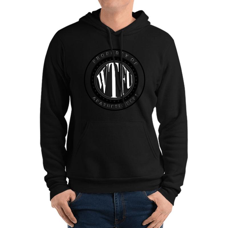 Wtfu Funny Logo Unisex Hooded Sweatshirt Men Black