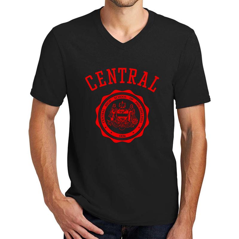 251! Central High School Of Philadelphia Unisex V-Neck T-Shirt Men Black