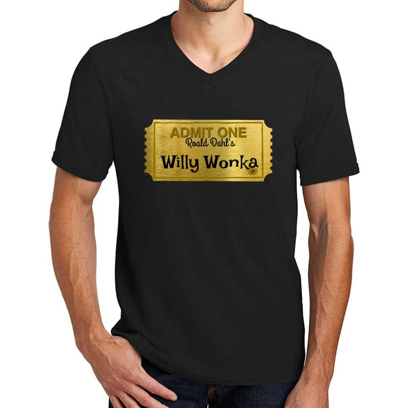 Willy Wonka Jr. Esperanza Middle School Unisex V-Neck T-Shirt Men Black