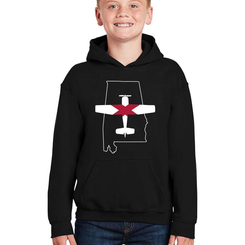 Al Aviation Airplane Plane Flying Youth Hooded Sweatshirt Boy Black