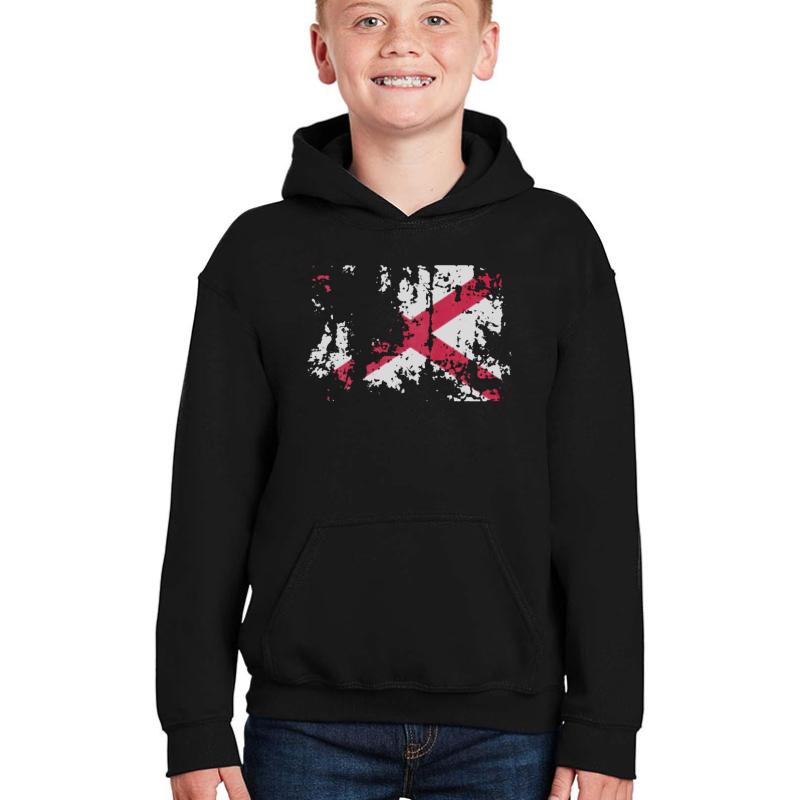 Vintage State Flag Of Alabama Youth Hooded Sweatshirt Boy Black