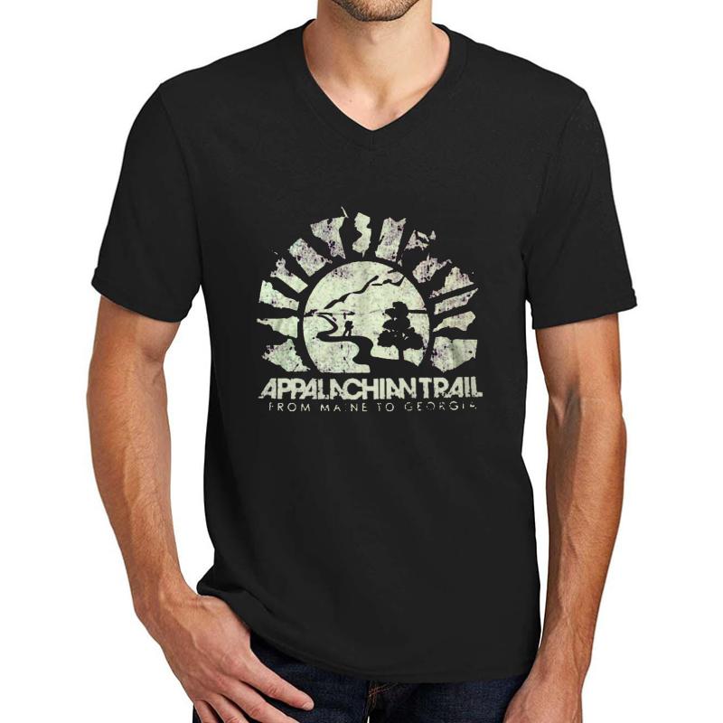 Appalachian Trail From Maine To Georgia Unisex V-Neck T-Shirt Men Black