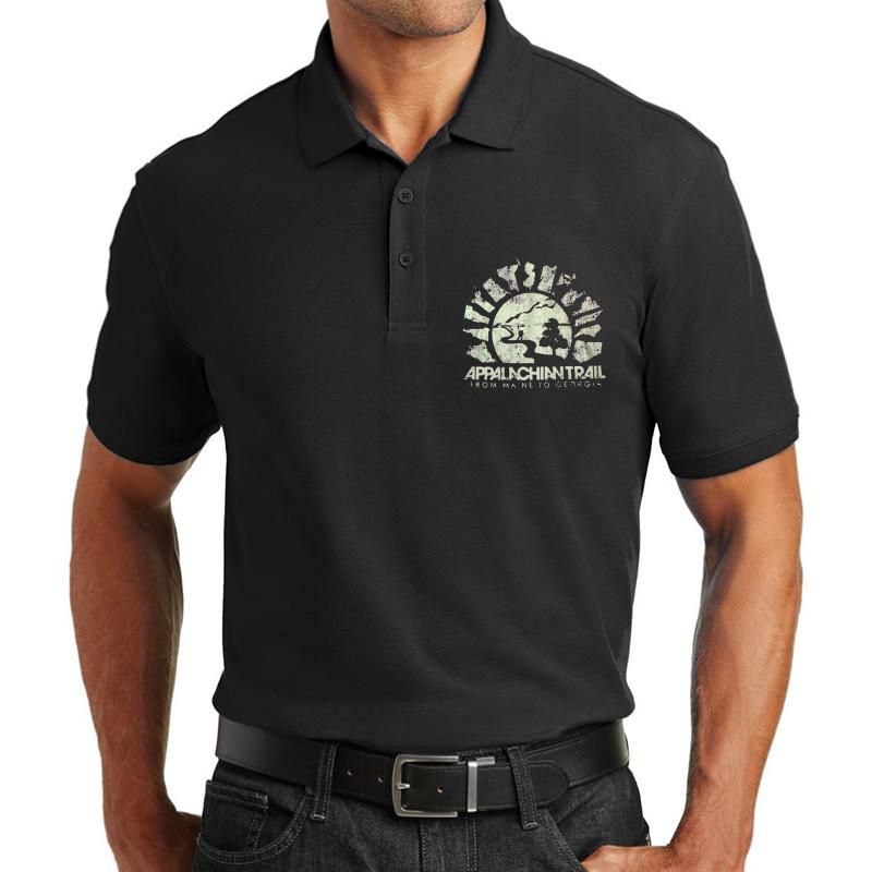 Appalachian Trail From Maine To Georgia Unisex Polo Jersey Sport Shirt Men Black