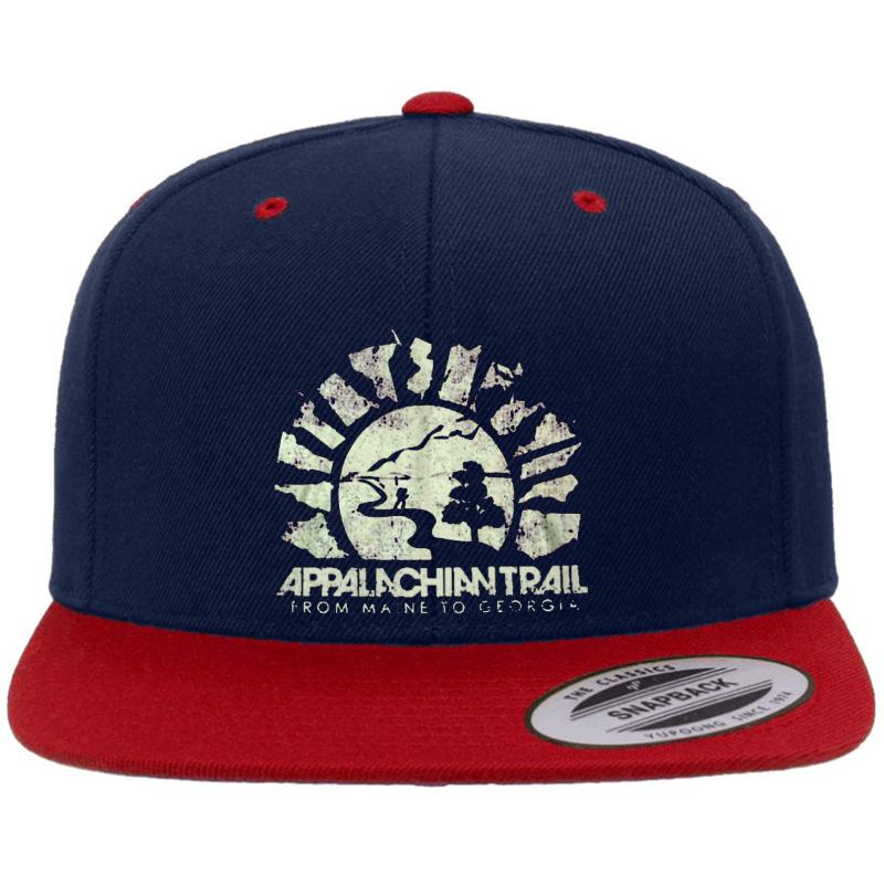 Appalachian Trail From Maine To Georgia Premium Flat Bill Snapback Cap  Navy