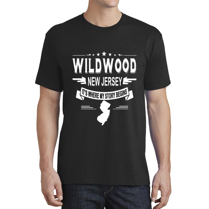 Wildwood New Jersey Its Where My Story Begins Unisex T-Shirt Men Black