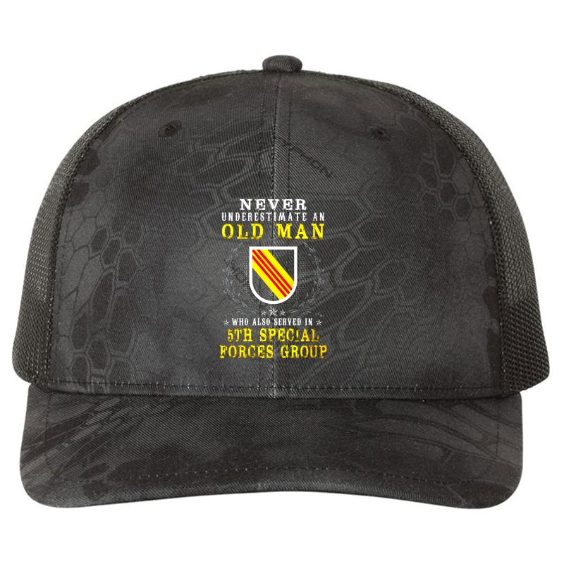 5Th Special Forces Group United States  Richardson Premium Trucker Snapback Cap  Kryptek Typhon Black