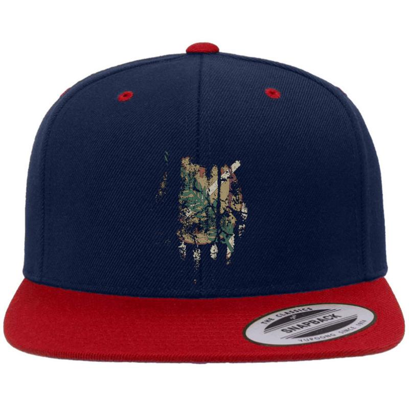 Vintage State Flag Of Oklahoma Premium Flat Bill Snapback Cap  Navy