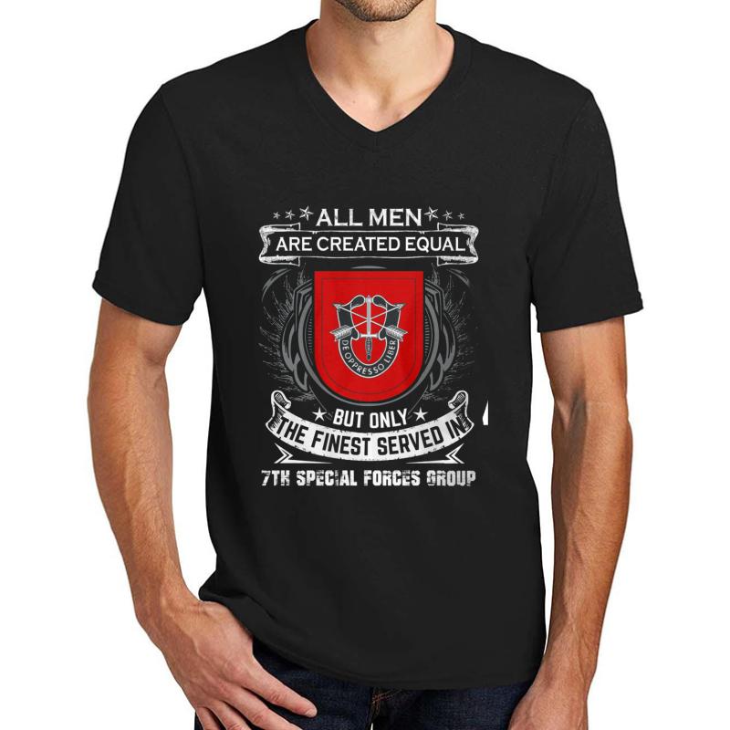 7Th Special Forces Group United States  Unisex V-Neck T-Shirt Men Black