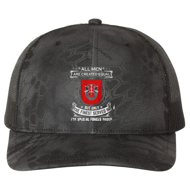 7Th Special Forces Group United States  Richardson Premium Trucker Snapback Cap  Kryptek Typhon Black