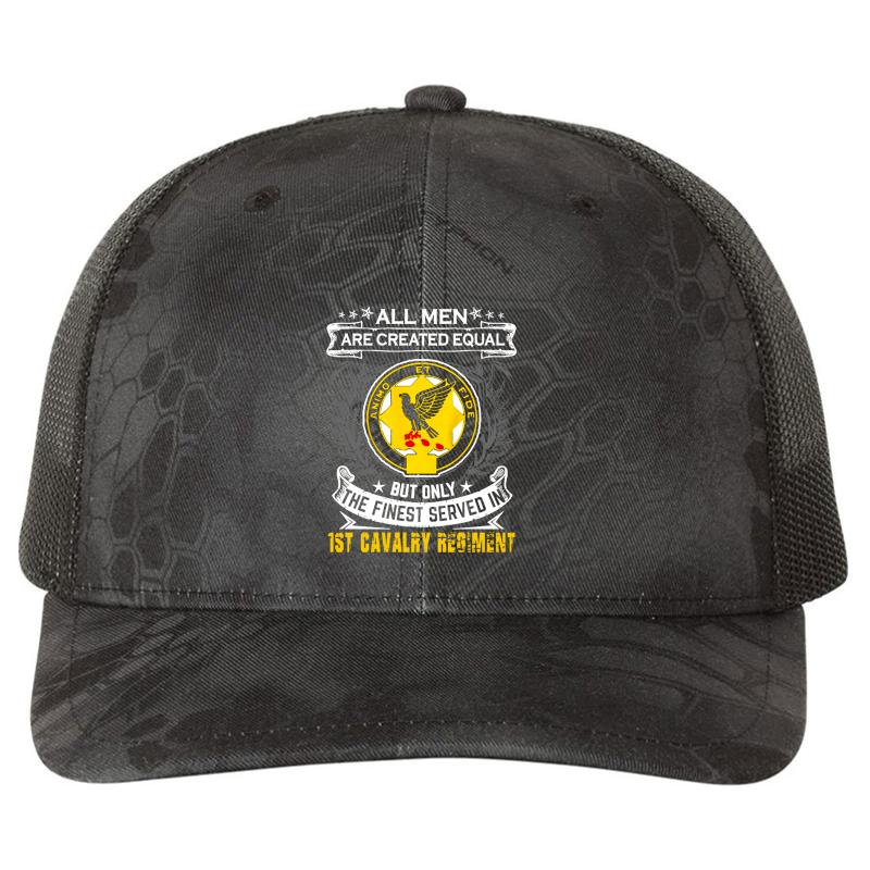 1St Cavalry Regiment United States  Richardson Premium Trucker Snapback Cap  Kryptek Typhon Black