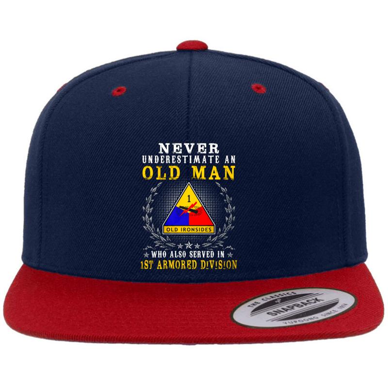 1St Armored Division United States  Premium Flat Bill Snapback Cap  Navy