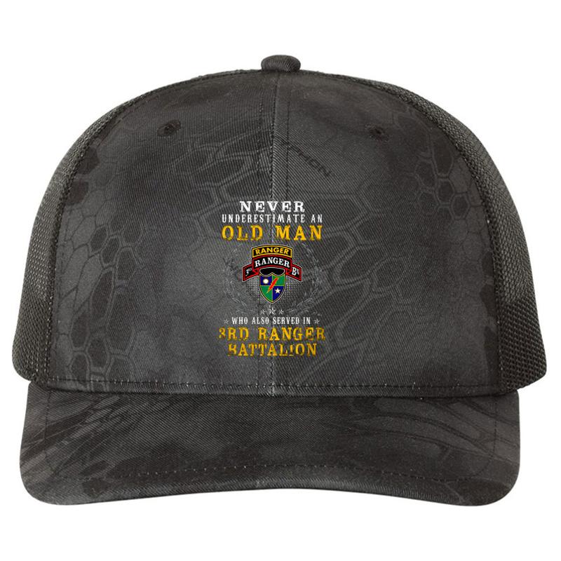 3Rd Ranger Battalion United States  Richardson Premium Trucker Snapback Cap  Kryptek Typhon Black