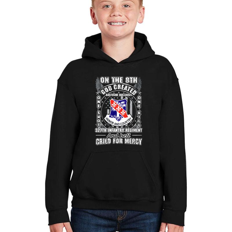 327Th Infantry Regiment United States  Youth Hooded Sweatshirt Boy Black