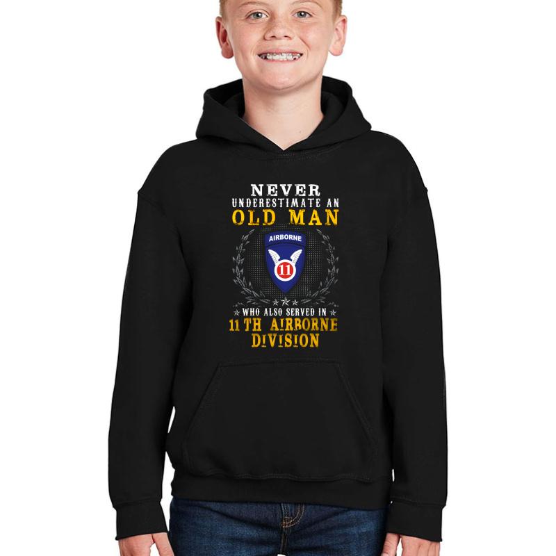 11Th Airborne Division United States  Youth Hooded Sweatshirt Boy Black