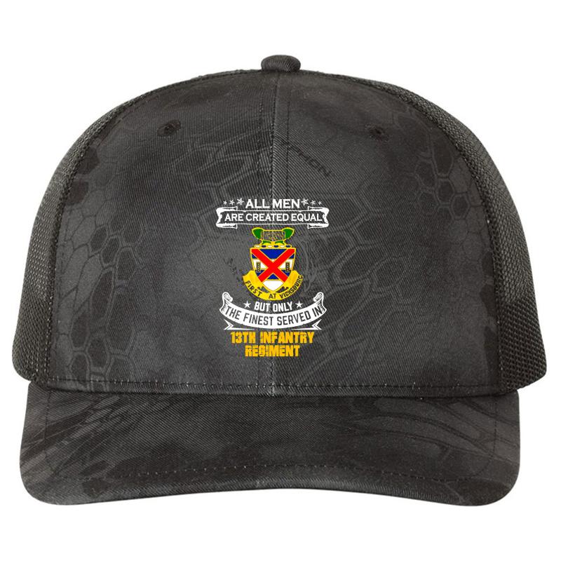 13Th Infantry Regiment United States  Richardson Premium Trucker Snapback Cap  Kryptek Typhon Black