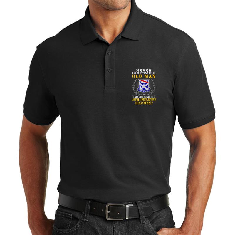 18Th Infantry Regiment United States  Unisex Polo Jersey Sport Shirt Men Black