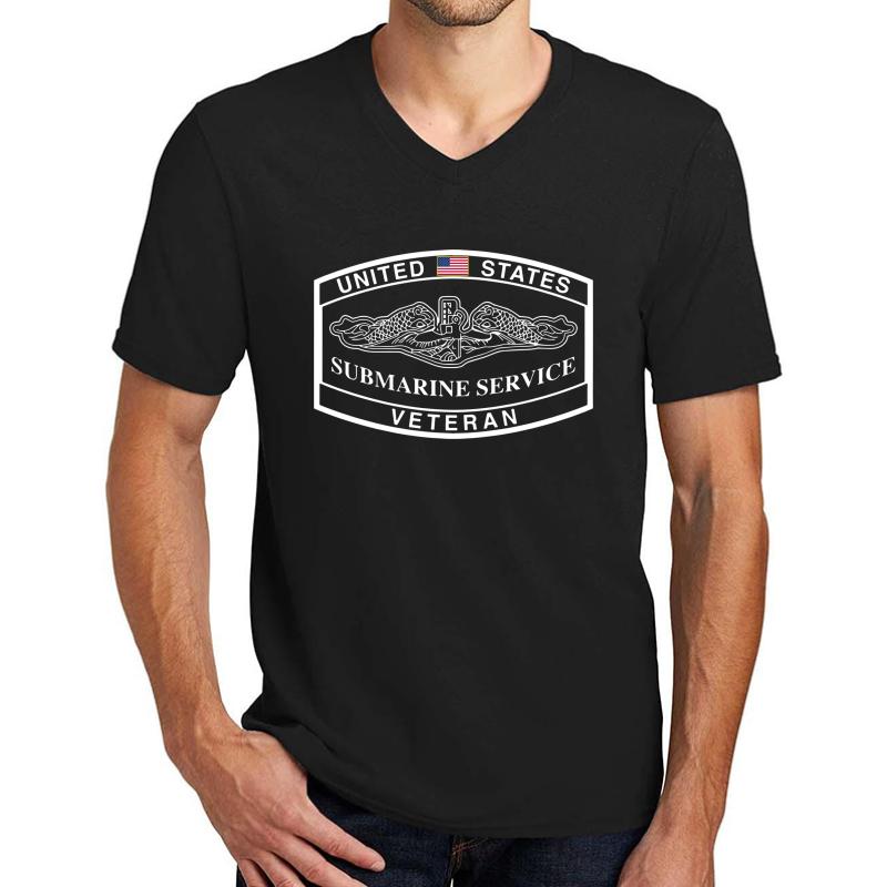 United States Submarine Service Unisex V-Neck T-Shirt Men Black