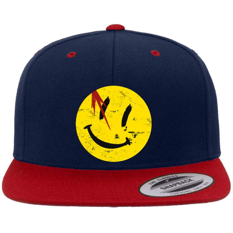 Watchmen Symbol Vintage Premium Flat Bill Snapback Cap  Navy