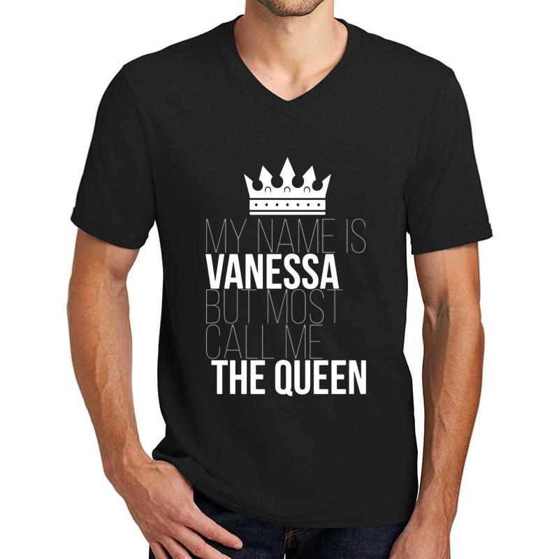 Vanessa Most Call Me The Queen Unisex V-Neck T-Shirt Men Black