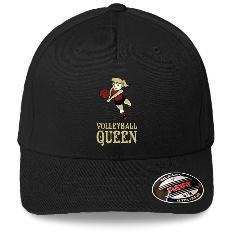 Volleyball Queen Flexfit Baseball Cap  Black