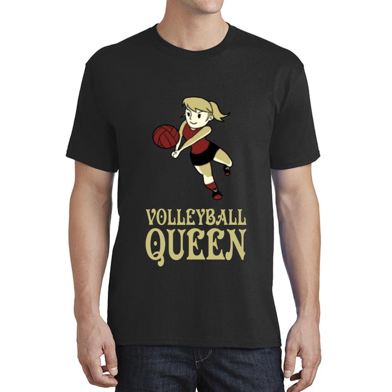 Volleyball Queen Unisex T-Shirt Men Black