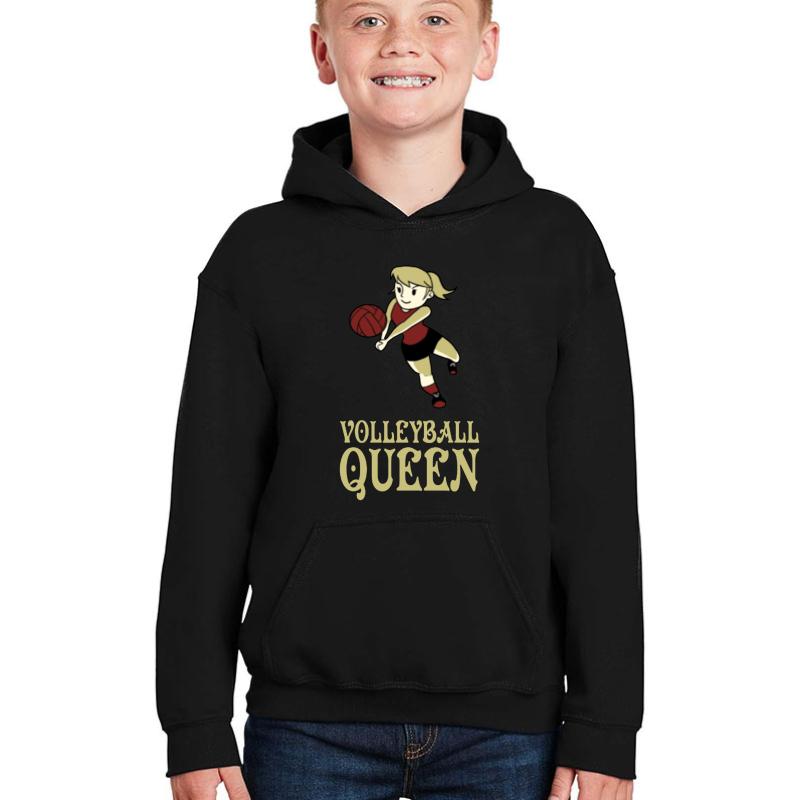 Volleyball Queen Youth Hooded Sweatshirt Boy Black