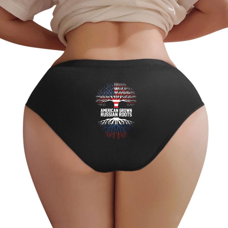 American Grown With Russian Roots Tshirt Women Underwear Panties Women Black