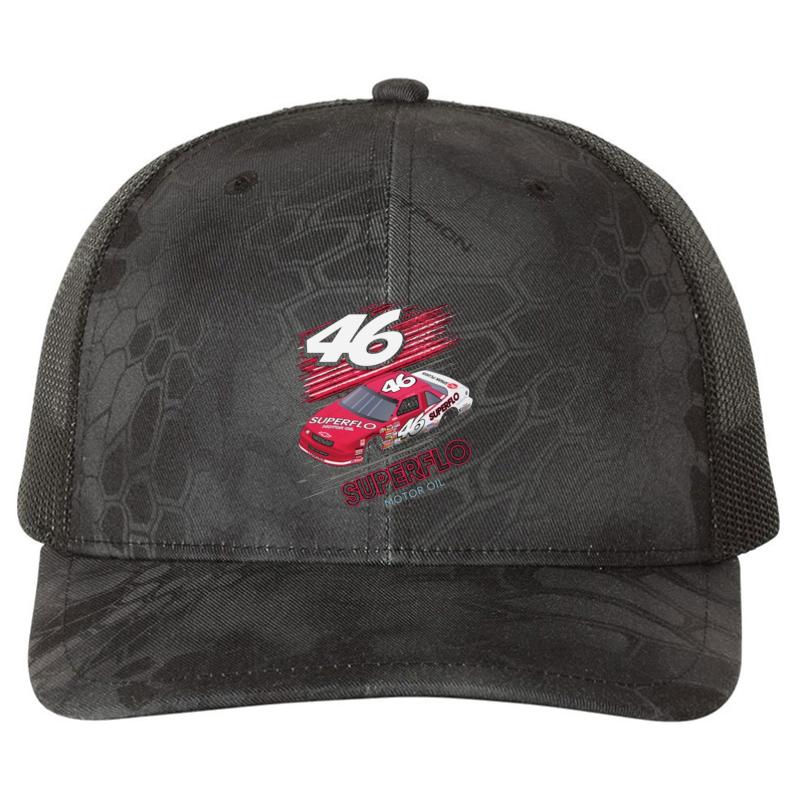 #46 Superflo Days Of Thunder Richardson Premium Trucker Snapback Cap  Kryptek Typhon Black