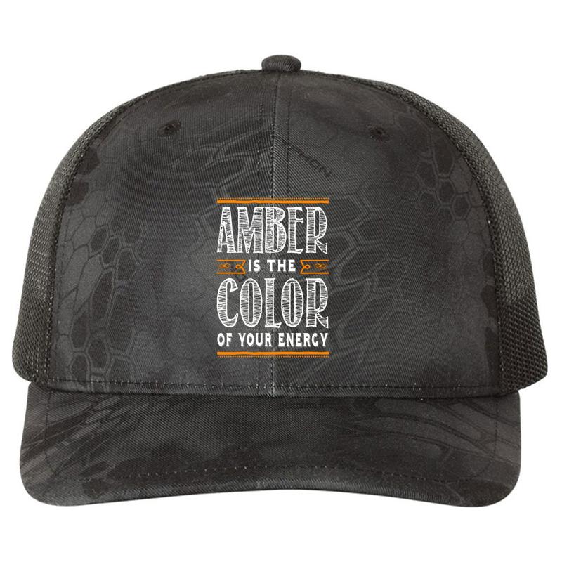 3 15 Amber Is The Color Of Your Energy Richardson Premium Trucker Snapback Cap  Kryptek Typhon Black