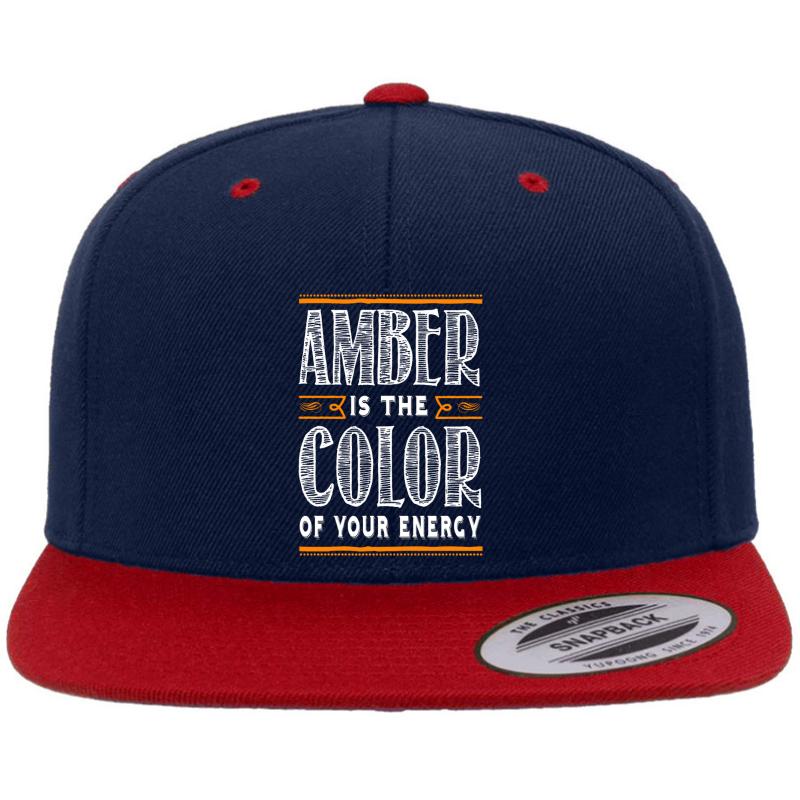 3 15 Amber Is The Color Of Your Energy Premium Flat Bill Snapback Cap  Navy