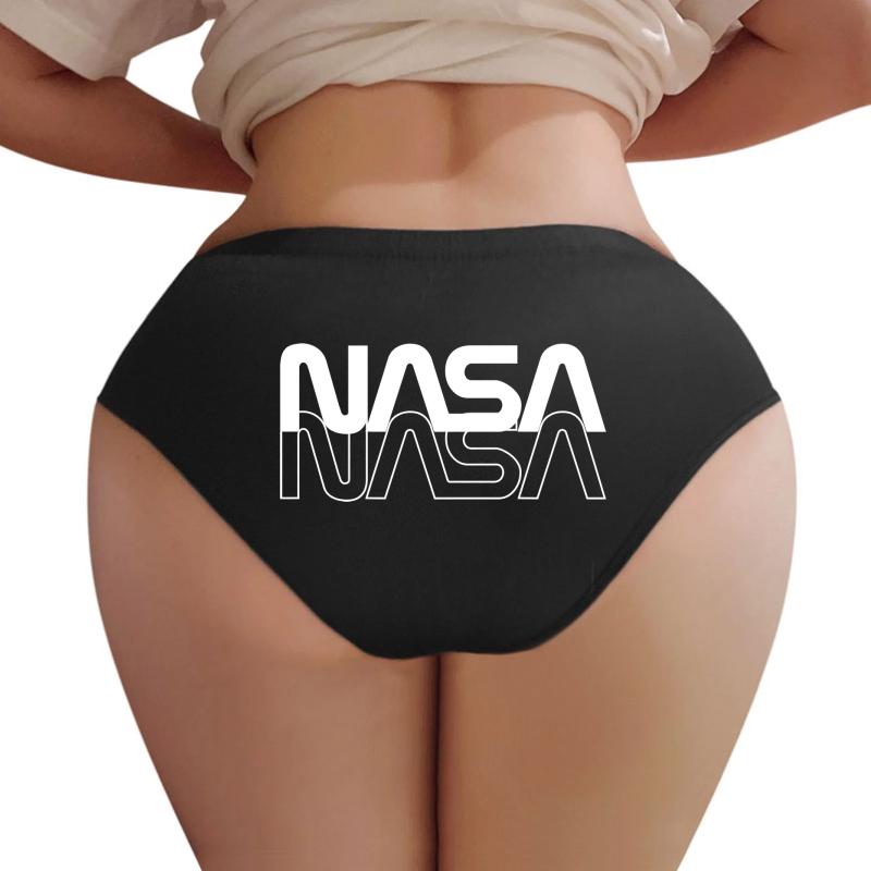 80'S Vintage Nasa Worm Logo  Women Underwear Panties Women Black