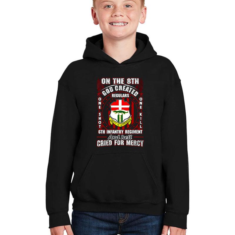 6Th Infantry Regiment United States  Youth Hooded Sweatshirt Boy Black