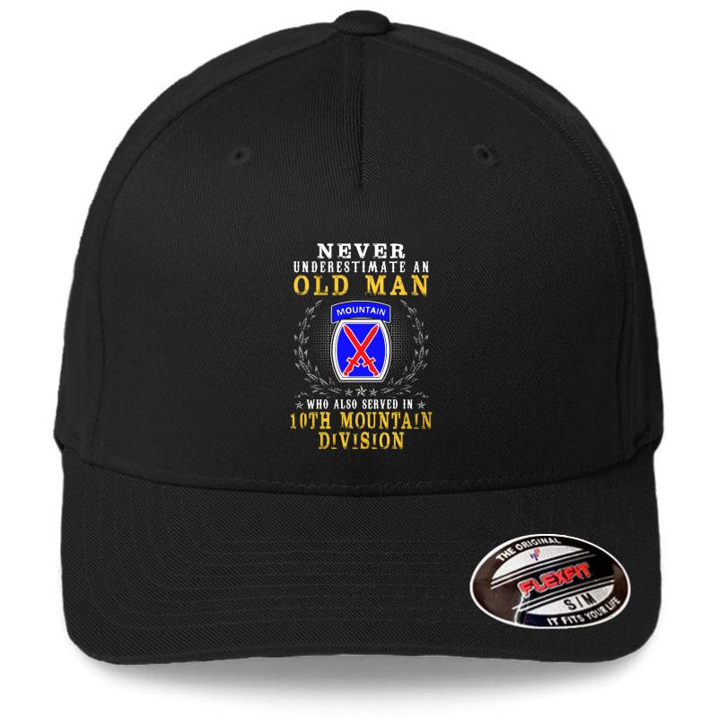 10Th Mountain Division Flexfit Baseball Cap  Black