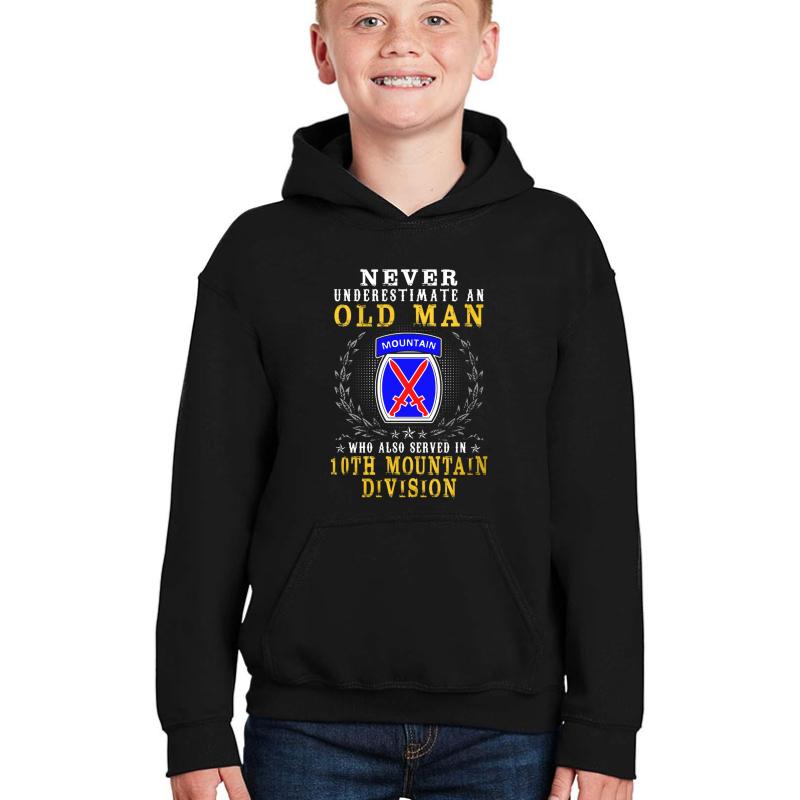 10Th Mountain Division Youth Hooded Sweatshirt Boy Black