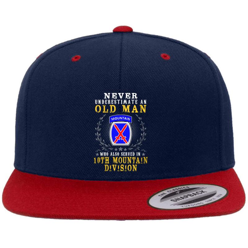 10Th Mountain Division Premium Flat Bill Snapback Cap  Navy