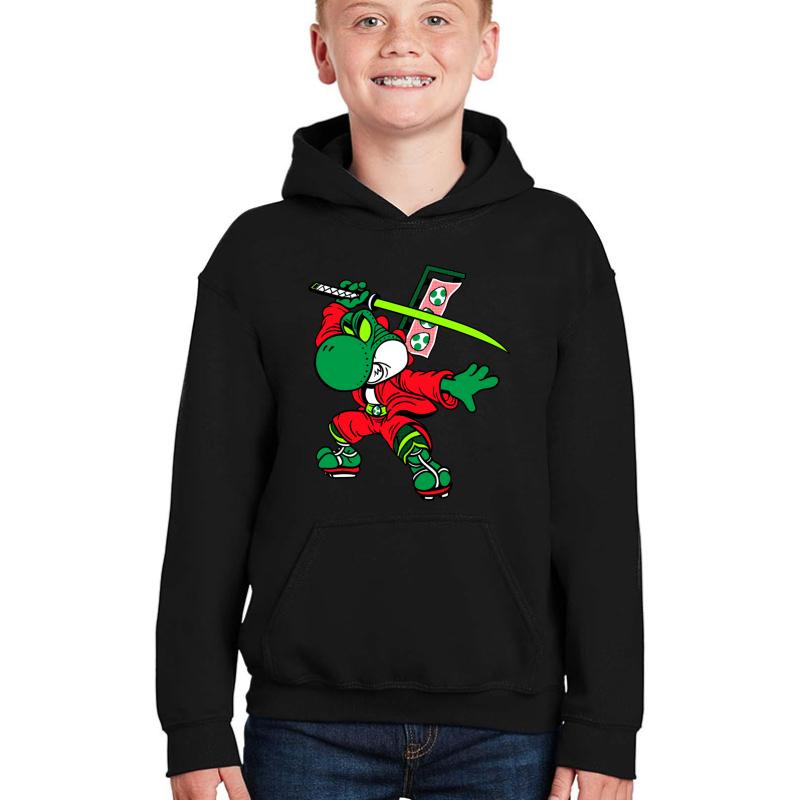 Yoshi-Mitsu! Youth Hooded Sweatshirt Boy Black