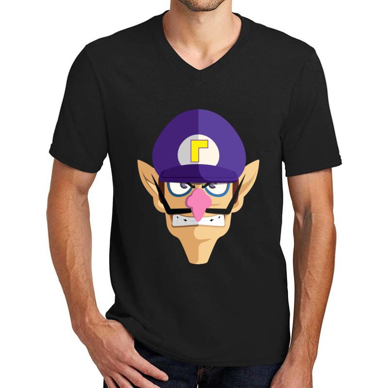 Waluigi Unisex V-Neck T-Shirt Men Black