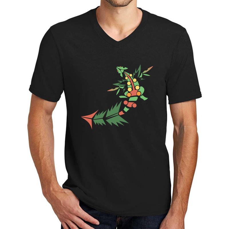 Tribal Mega Sceptile Unisex V-Neck T-Shirt Men Black