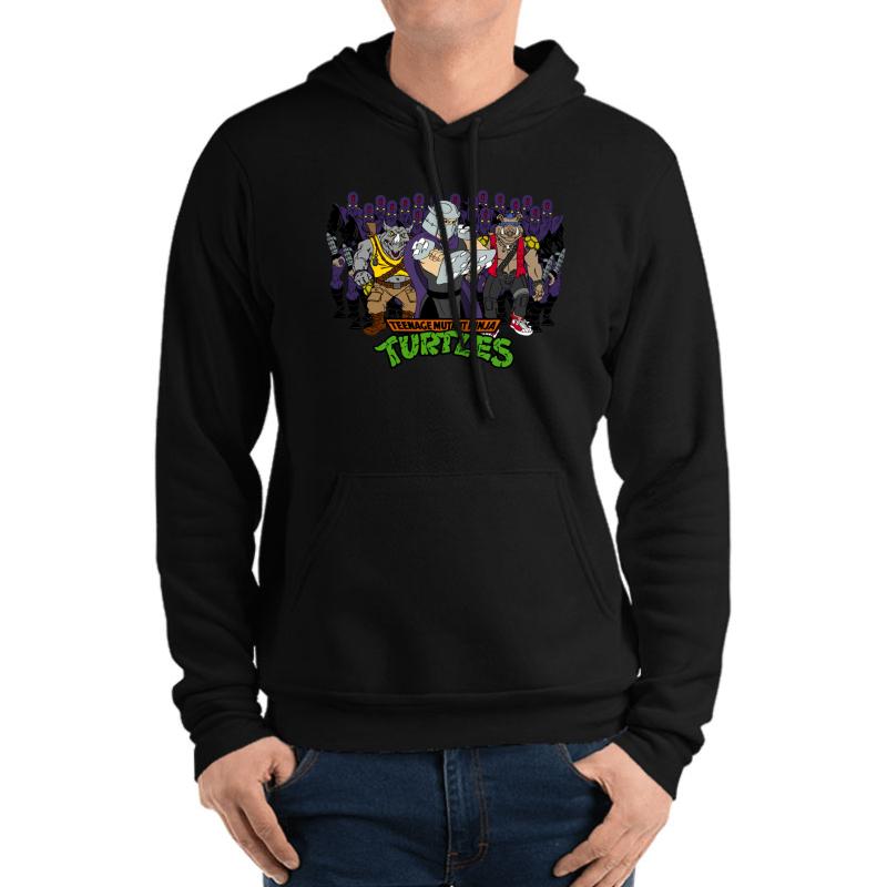 Tmnt - Foot Soldiers 02 With Shredder Bebop & Rocksteady - Teenage Mutant Ninja Turtles Unisex Hooded Sweatshirt Men Black