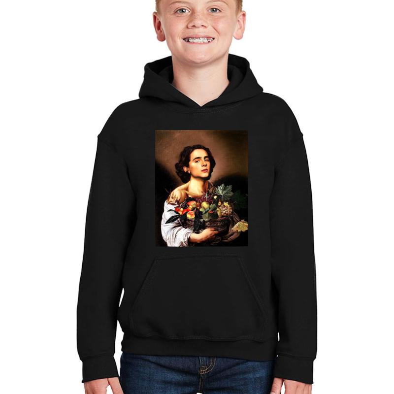 Timothee Chalamet Painting Meme Youth Hooded Sweatshirt Boy Black