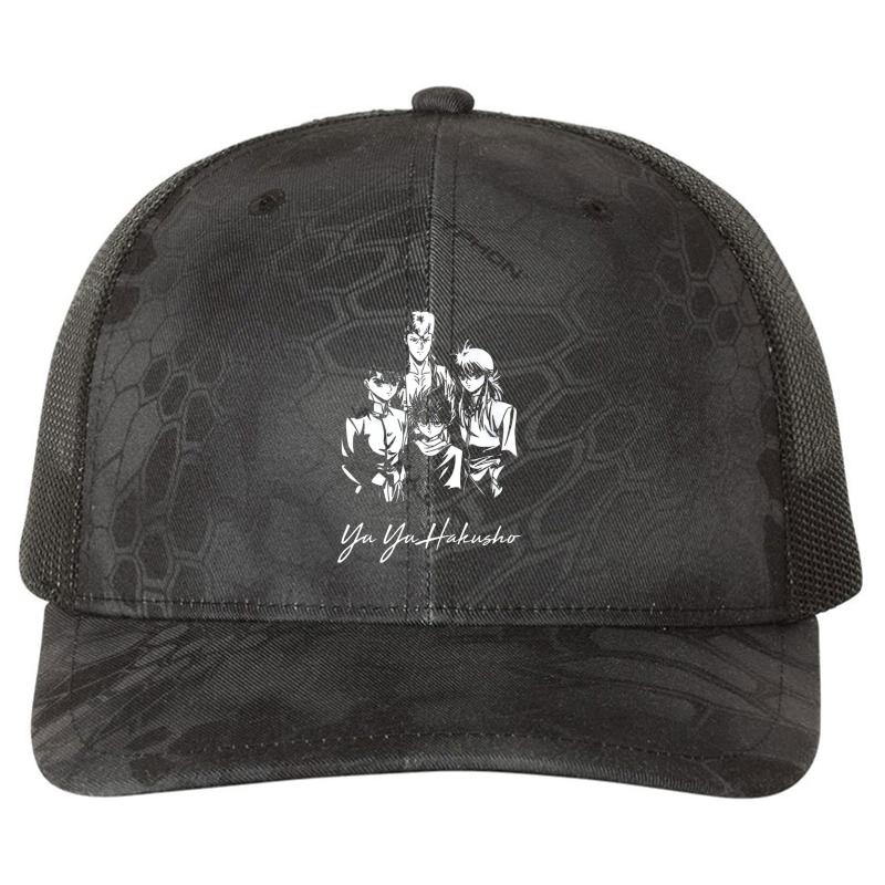 Yu Yu Hakusho Group Richardson Premium Trucker Snapback Cap  Kryptek Typhon Black