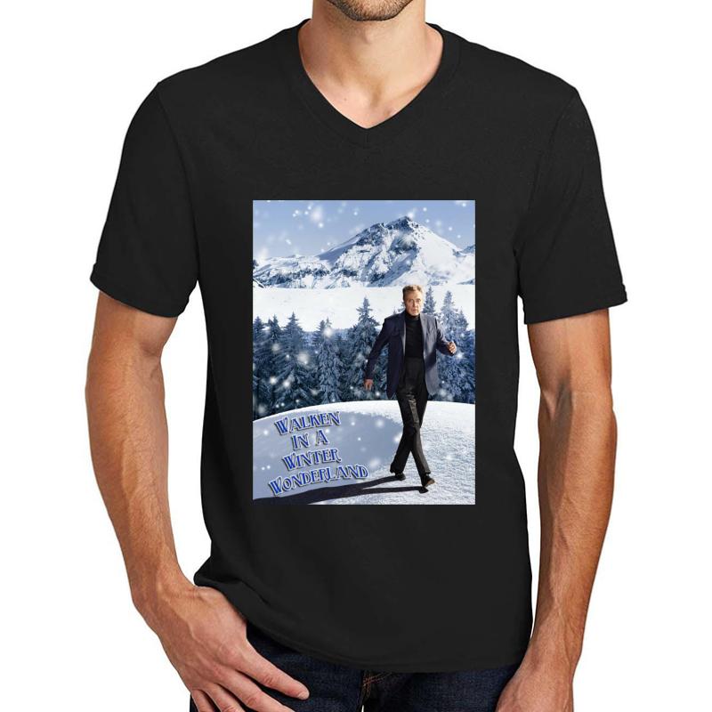 Walken In A Winter Wonderland Unisex V-Neck T-Shirt Men Black